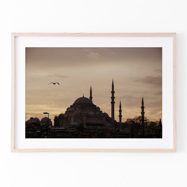 Istanbul Wall Art, Sunset Wall Decor, Travel Photography, Printable Cityscape Wall Art, Turkey Wall Art, Digital Item