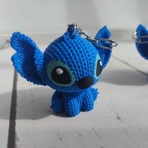 Stitch Keychain 3D Printed Crochet Texture Lilo Stitch Inspired Bag Charm Cute Gift for Disney  Fans