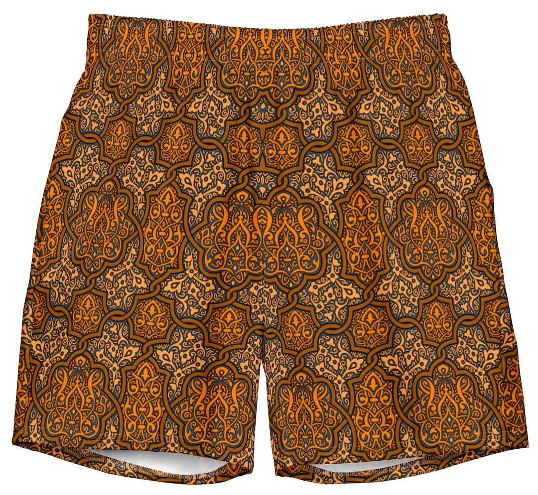 Trunks Design Pattern Men's Swim Trunks With Oriental Pattern – Unique Paisley-inspired ...