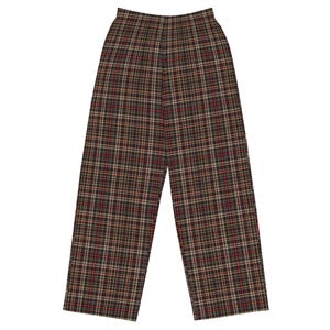 Unisex Brown Tartan Plaid Pants: Relaxed Fit Trousers