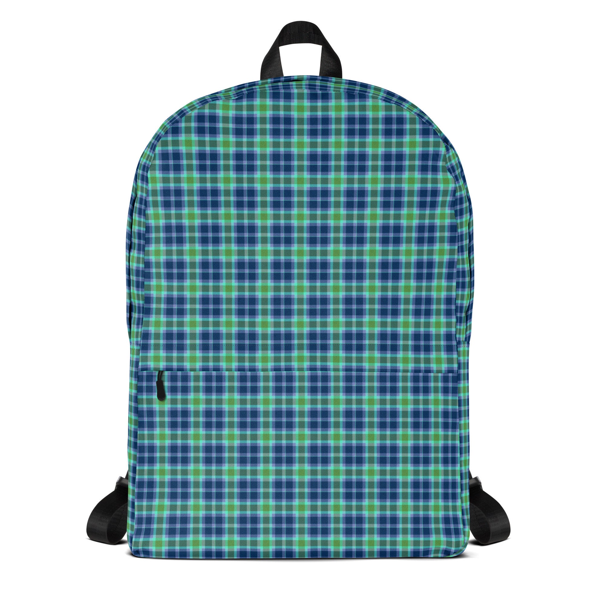 Blue-green Plaid Backpack: Scottish Style, Laptop 