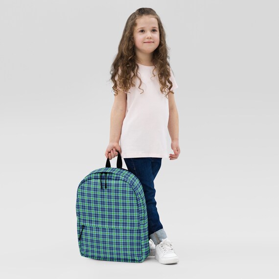 Blue-green Plaid Backpack: Scottish Style, Laptop  display picture 1