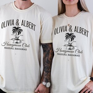 Custom Honeymoon Club Shirts, Comfort Colors Wifey & Hubby TShirt, Personalized Honeymoon Gifts for Newlywed, Bride Groom Just Married shirt