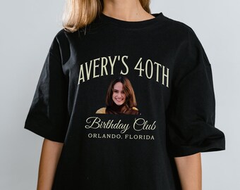Custom Photo Shirt,Custom Name Birthday Shirt, Matching Birthday Party Shirts,Personalized Face Photo Shirt for 30th 40th 50th Birthday Trip