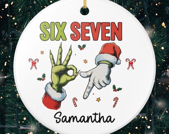 Custom 67 Ornament 2025, Funny Teen Slang Christmas Ornament, Gen Alpha Meme, Six Seven Ornament, Teen Grandkid Gift, 67 Trend Decor