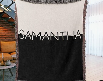 Woven throw blanket custom, personalized throw blanket bed, blanket tapestry, custom birthday gift, throw blanket couch, blanket with name