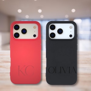 Custom Silicone iPhone 17 Case, Personalized Name or Initial Engraved Cover for iPhone 17 Air, 17 Pro & 17 Pro Max, iphone cover with name