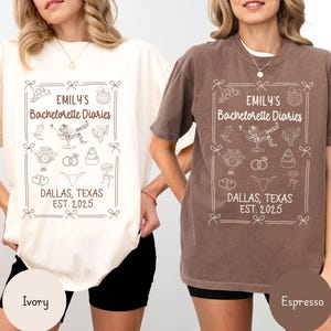 Custom Bachelorette Shirts, Comfort Colors Bride Tshirt, Personalized Bach club shirts, coquette bridesmaids tshirts, bridal party shirts