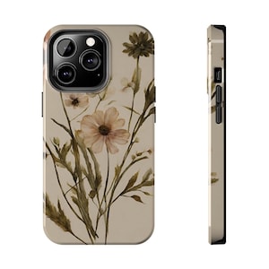 Pressed Flowers Tough iPhone Case, Floral wildflower Birthday, Anniversary, House warming, Mother&#39;s Day, Graduation gift for flower lovers