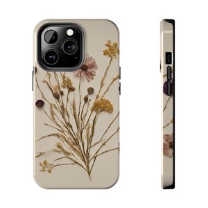 Pressed Flowers Tough iPhone Case, Floral wildflower Birthday, Anniversary, House warming, Mother&#39;s Day, Graduation gift for flower lovers