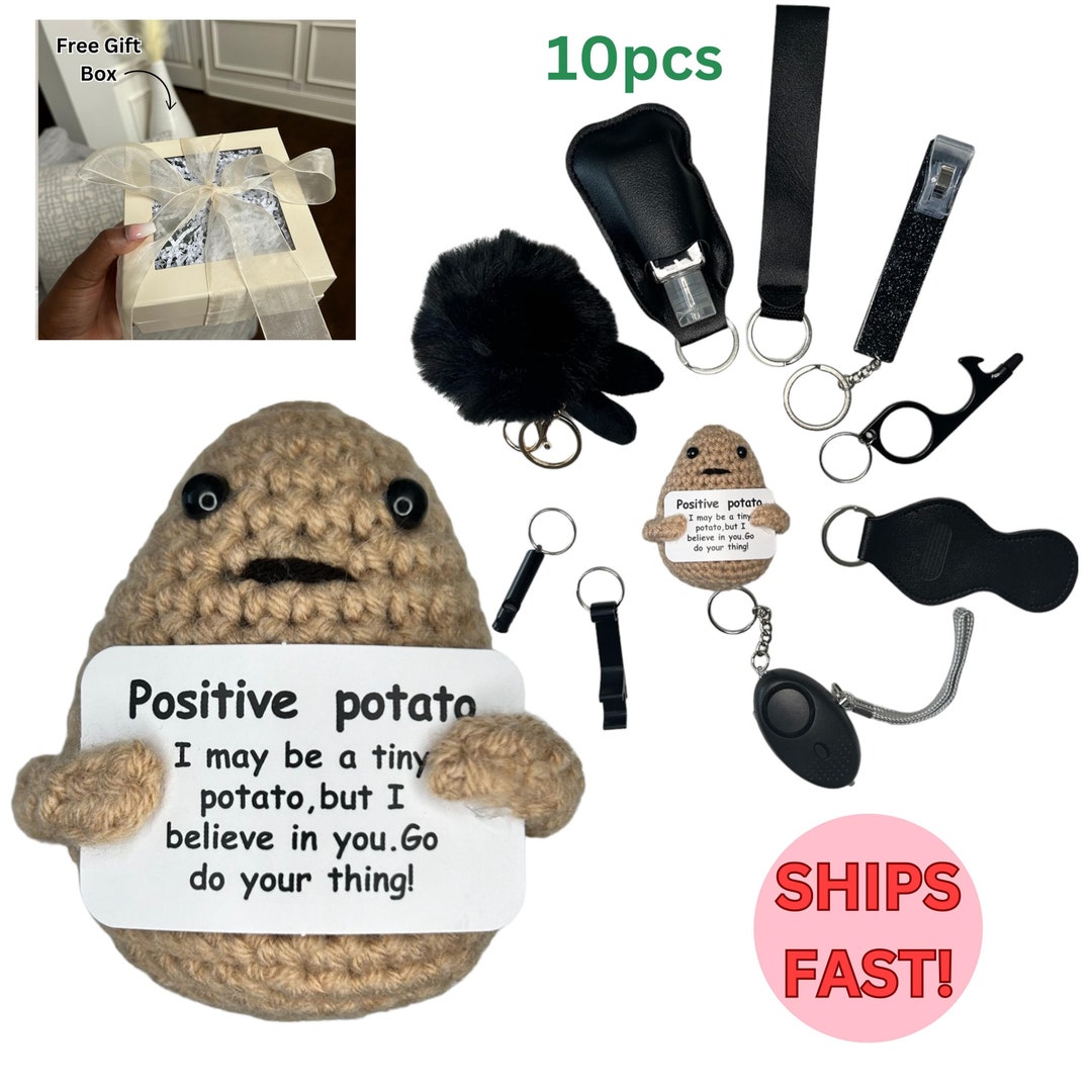 Emotional Support Positive Potato, Safety Keychain Gift for Women 10pcs ...