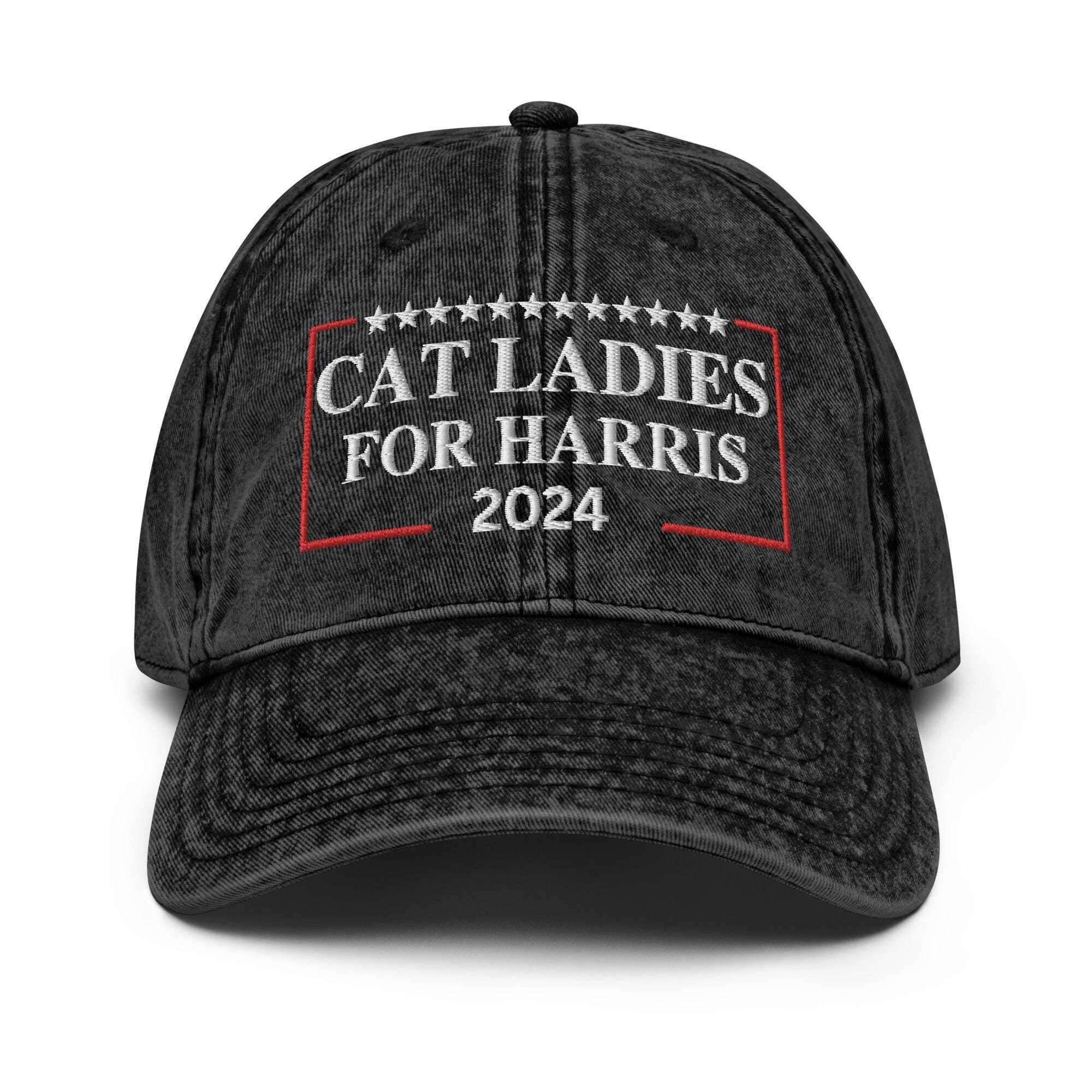 Embroidered Cat Ladies for Harris Cap, Vintage Aesthetic  display picture 3
