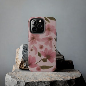 Pressed Flowers Print Tough iPhone Case,Floral wildflower Birthday,Anniversary,House warming, Mother&#39;s Day,Graduation gift for flower lovers