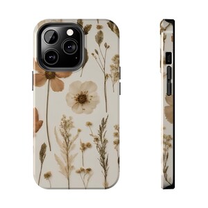 Pressed Flowers Tough iPhone Case, Floral wildflower Birthday, Anniversary, House warming, Mother&#39;s Day, Graduation gift for flower lovers