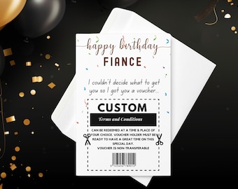 Custom Fiance Birthday Card, Birthday Card for Fiance, Relationship gift, Engaged Couple Birthday Gift, Fiance Card, Fiance Gift