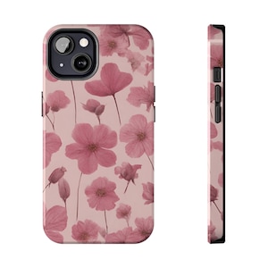 Wild Pressed Flowers Print Tough Phone Case, Floral Birthday, Anniversary, House warming, Mother&#39;s Day, Graduation gift for flower lovers
