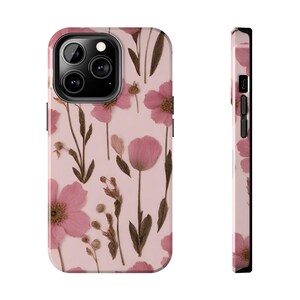 Pressed Flowers Tough iPhone Case, Floral wildflower Birthday, Anniversary, House warming, Mother&#39;s Day, Graduation gift for flower lovers