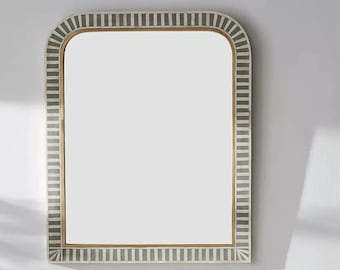 Waterfall Inlay Mirror, Waterfall bone inlay mirror, targua bone inlay wall mirror Mother’s Day Gifts