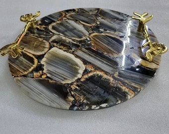 Banded Agate bandeja para servir decoración de mesa regalo decorativo de inauguración de la casa Regalos del Día de la Madre