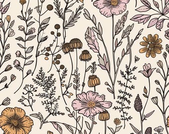 Black and White Wildflower Seamless Floral Digital Pattern for Crafting ...