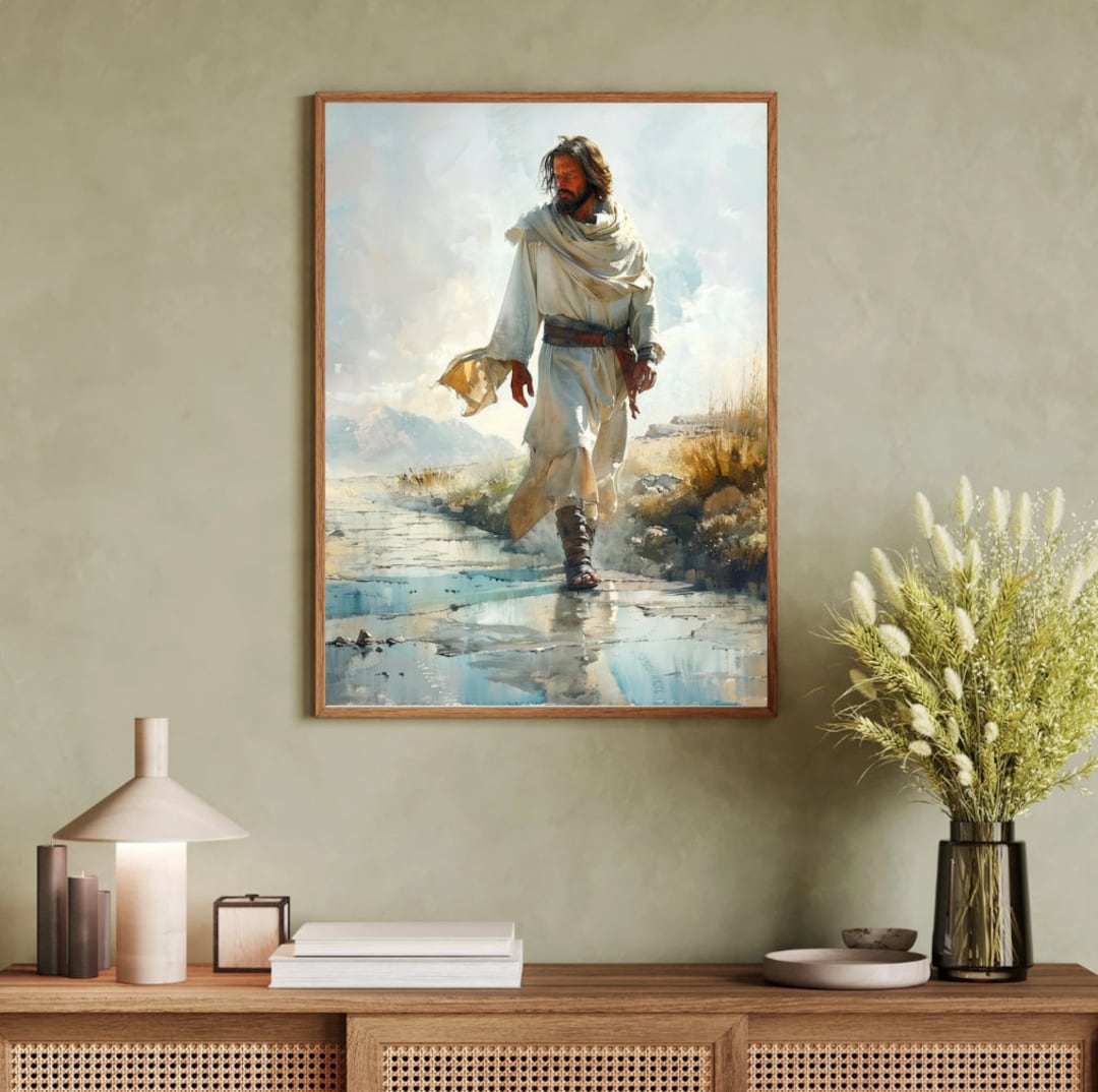 Jesus, Jesus Walking Art, Bible Art, Christian Art, Jesus Painting ...