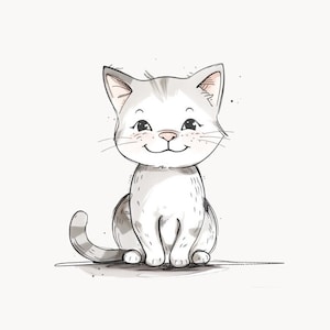 My Sweet  34 Cats Clipart Bundle, Cute Cat PNG, Kitten Graphics, Cute Cats Animals, Printable Cartoon , Nursery, Digital Instant Download