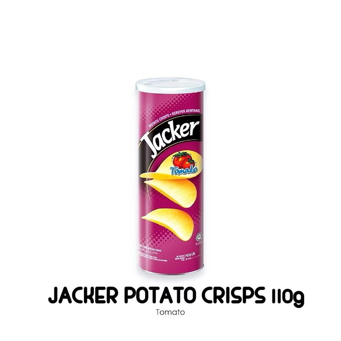 Jacker Potato Crisps (canister) 110gm (ori/hotspicy/tomato/bbq/cheese ...