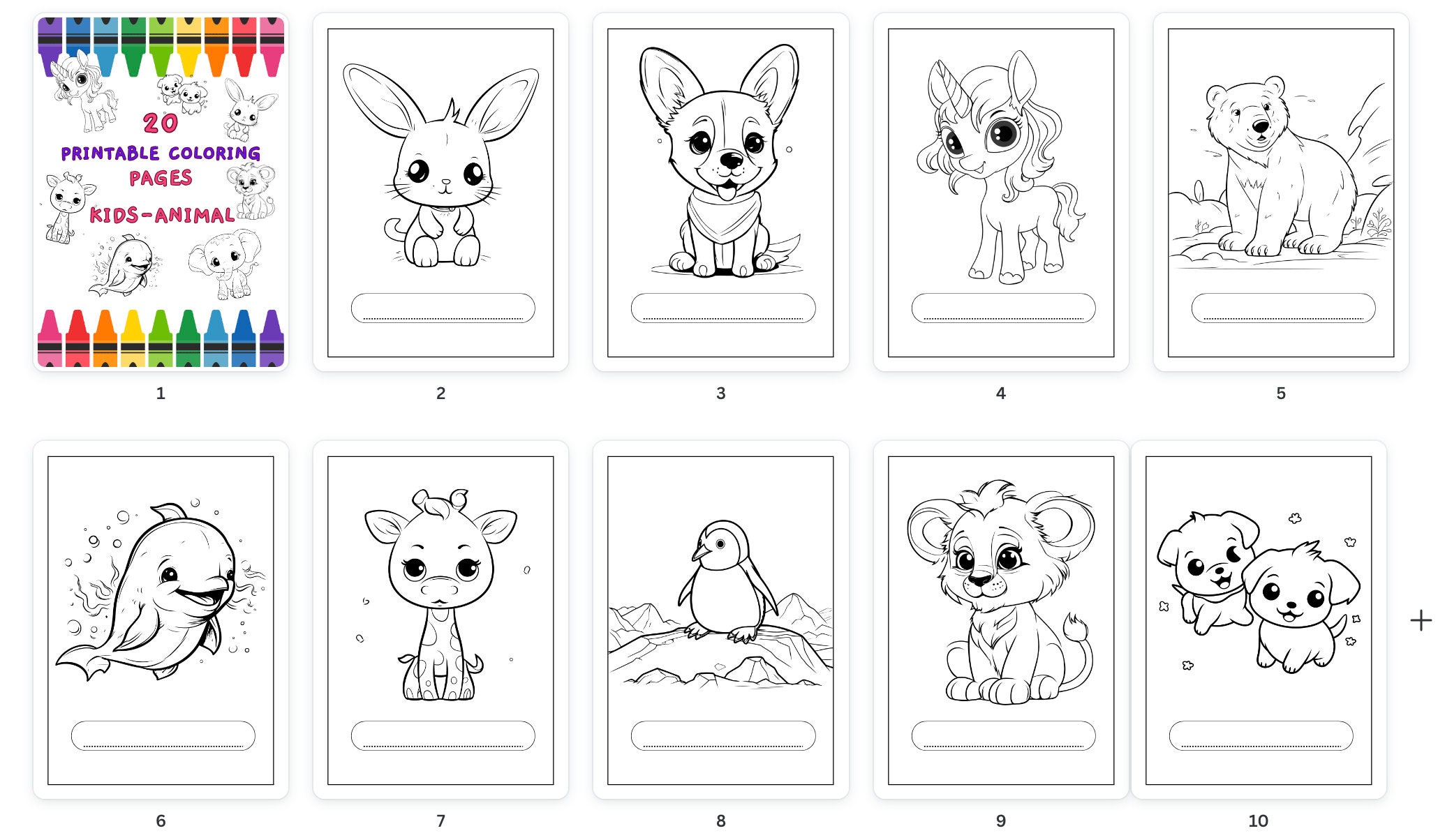 20 Printable Coloring Pages ANIMALS Kids Coloring Pages Kids Coloring ...