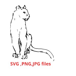 Pintura de león León SVG León PNG León JPG Boceto de león Animal Impresión digital Leona Svg Leona Png Leona Templet Descarga instantánea Animal Png