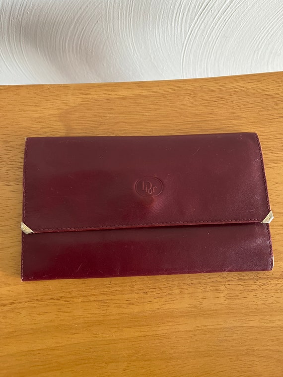 Christian Dior Women trifold long red wallet, vint