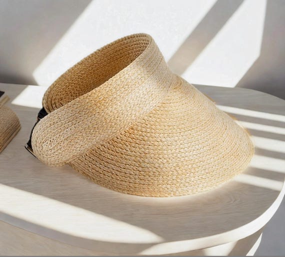 Hand made Straw Sun Visor Hat o/s Handmade Straw Sun Visor: Wide Brim, Breathable Summer Hat  main image 3