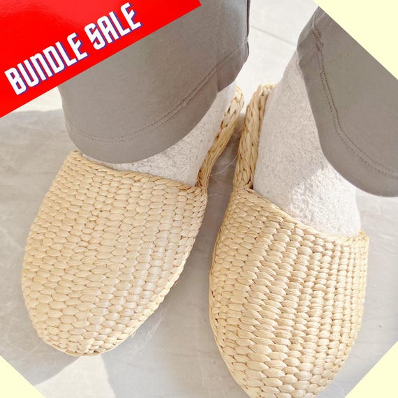 Handmade Straw Woven Slippers - Eco-Friendly House Sandals for Sustainable Comfort