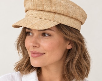 Handmade Raffia Straw Sun Cap: UV Protection Beach Hat