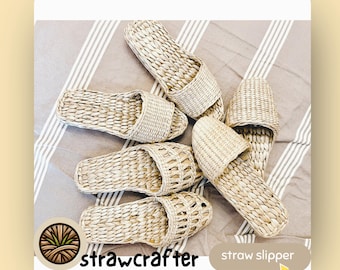 Handmade Straw House Slippers: Eco-Friendly All-Season Sandals