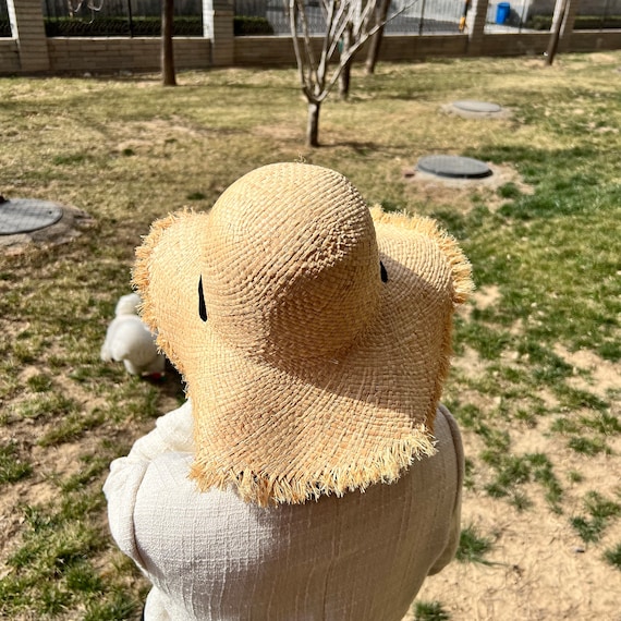 Handwoven Straw Sun Hat: Wide Brim Beach Accessory - Etsy display picture 2