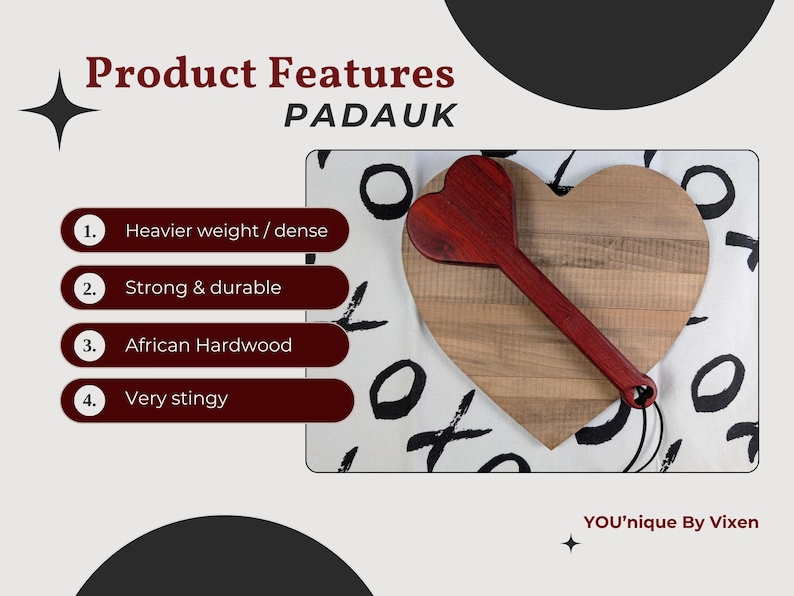 BDSM Heart-Shaped Impact Play Spanking Paddle, Unique Handmade Adult Kink Fetish Mature Impact Toy, Discipline Punishment Paddle, OTK Paddle image 10