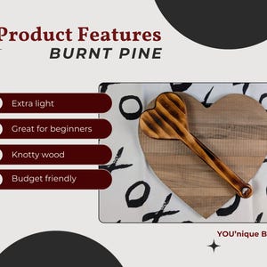 BDSM Heart-Shaped Impact Play Spanking Paddle, Unique Handmade Adult Kink Fetish Mature Impact Toy, Discipline Punishment Paddle, OTK Paddle image 4