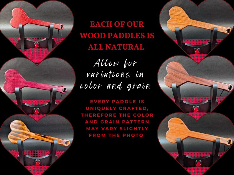 BDSM Heart-Shaped Impact Play Spanking Paddle, Unique Handmade Adult Kink Fetish Mature Impact Toy, Discipline Punishment Paddle, OTK Paddle image 18