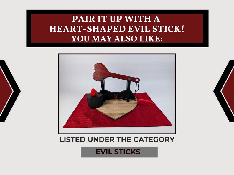 BDSM Heart-Shaped Impact Play Spanking Paddle, Unique Handmade Adult Kink Fetish Mature Impact Toy, Discipline Punishment Paddle, OTK Paddle image 16