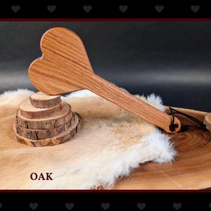 BDSM Heart-Shaped Impact Play Spanking Paddle, Unique Handmade Adult Kink Fetish Mature Impact Toy, Discipline Punishment Paddle, OTK Paddle Oak