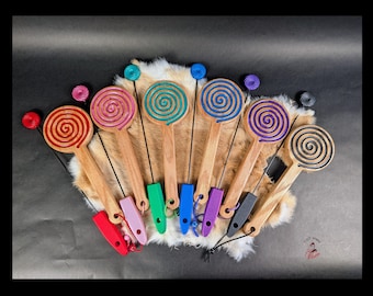 BDSM Lollipop Spanking Paddle & Evil Stick Cane Bundle, Impact Play Toys, Unique Handmade Adult Kink Fetish Mature Impact Bundle Toys