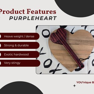 BDSM Heart-Shaped Impact Play Spanking Paddle, Unique Handmade Adult Kink Fetish Mature Impact Toy, Discipline Punishment Paddle, OTK Paddle image 8