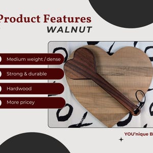 BDSM Heart-Shaped Impact Play Spanking Paddle, Unique Handmade Adult Kink Fetish Mature Impact Toy, Discipline Punishment Paddle, OTK Paddle image 14