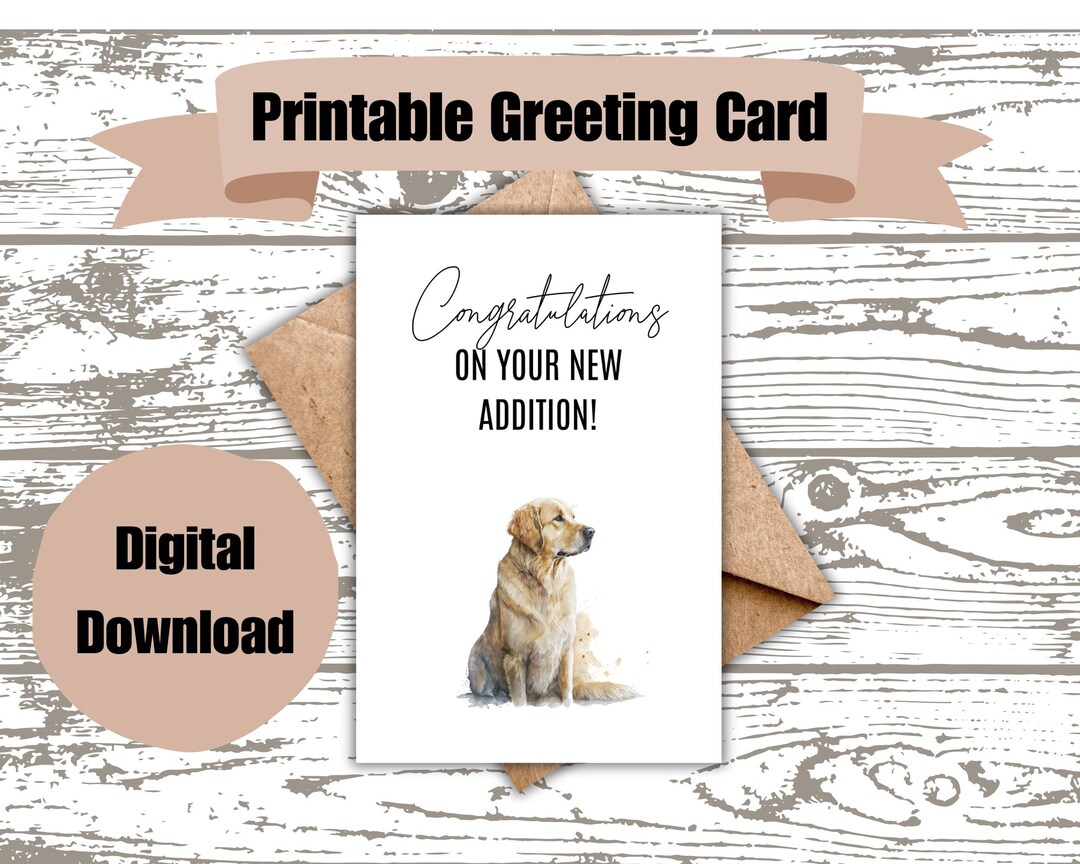 Printable Congratulations on New Dog Card New Puppy Card on the New ...