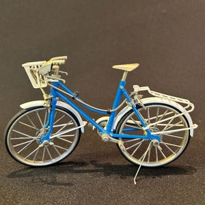 Miniatur-Fahrrad Kinderzimmer Deko Retro Fahrrad Blau-weiße Fahrrad Miniatur Dekoration für Pflanzen Geschenk für Radler Geschenk Radtour