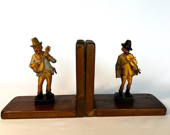 Charming wooden bookends for musicians and musicians gift wooden bookend decoration work table vintage bookend music room decoration shelf