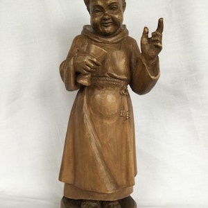 Christian wooden figures monk figure wooden holy Mary saint figure vintage gift religious figures decoration rustic wood art solid wood