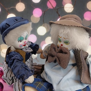 Handmade Clown Dolls, Porcelain Cloth Doll, Italian Circus Style, Nostalgic Decorative Gift, Collectible Doll, Vintage Art Doll, Clown for Children