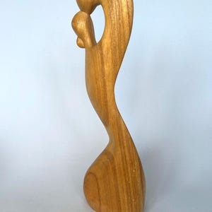 Kissing couple made of wood Vintage wooden figure Valentine&#39;s Day OOAK gift Wedding anniversary wooden sculpture Office Romantic wooden art sculpture