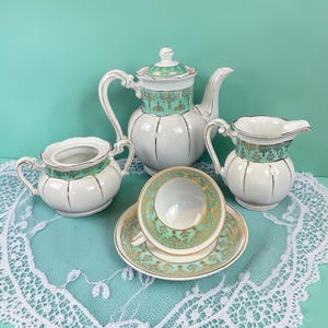 Mint green china set